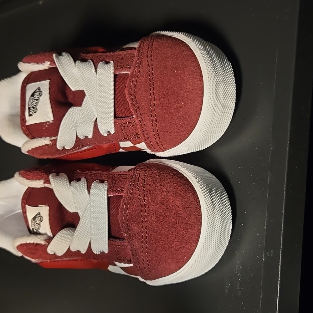 Vans Kids Red and White Sneakers - Picture 2 of 3